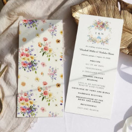 Wildblume Monogramm | Verziertes Boho-Hochzeitspro Programm