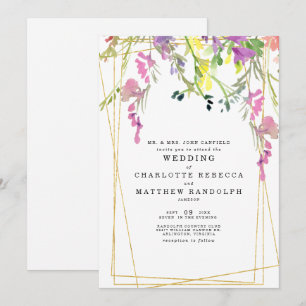 Wildblume Multicolor Floral Elternzeit Einladung