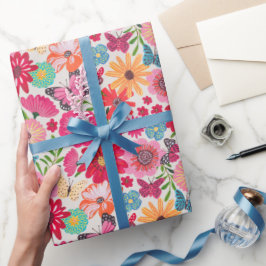Wildblume Muster Brautparty Geschenkpapier