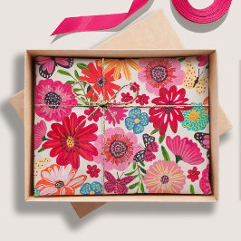 Wildblume Muster Brautparty Seidenpapier