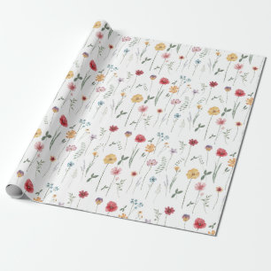 Wildblume-Muster für Wiese Cottagecore Boho Vibe Geschenkpapier
