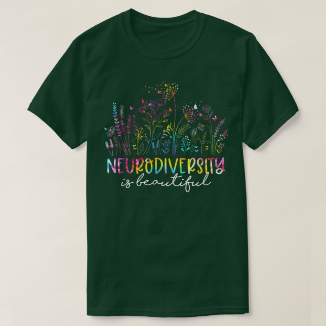 Wildblume Neurovielfalt ist ein schöner ADHS Autis T-Shirt (Design vorne)