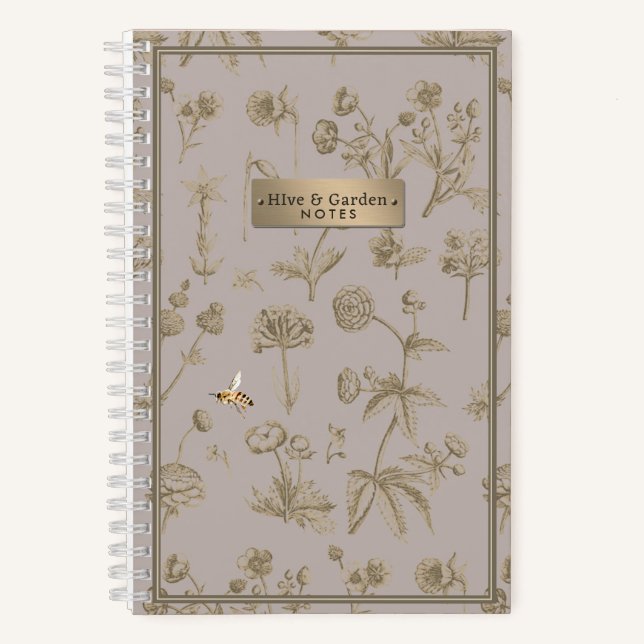 Wildblume Notebook Little Bee Beekeeper Gardeners Notizbuch (Vorderseite)