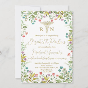 Wildblume Nursing Graduation Party Einladung