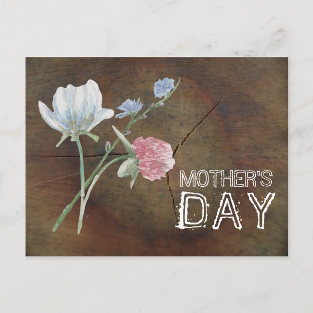 Wildblume Oak Wood Mother Day Postkarte (Vorderseite)