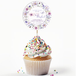 Wildblume ONEderful 1. Geburtstag Party Aufkleber