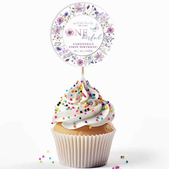 Wildblume ONEderful 1. Geburtstag Party Aufkleber (Onederful Wildflower Birthday PartyFavor Sticker)