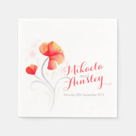Wildblume Orange-Papierserviette für Hochzeiten Serviette