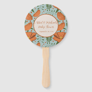 Wildblume Orange Poppy Babydusche Fächer