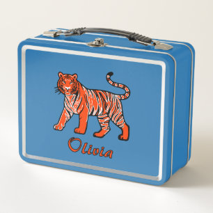 Wildblume Orange Tiger Kinder Metall Brotdose