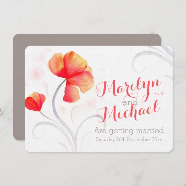 Wildblume Orangensaft einladen Einladung (Vorne/Hinten)