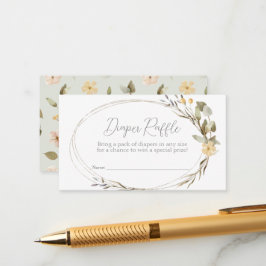 Wildblume Oval Baby Duschkabine Windeln Raffle Tic Begleitkarte