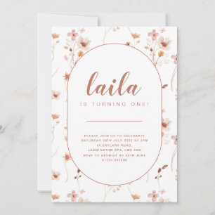 Wildblume Oval Geburtstag Einladung