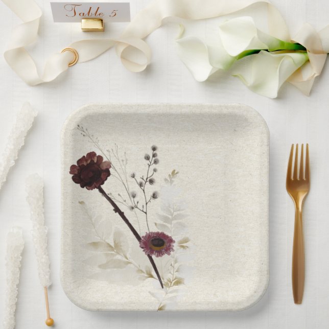 Wildblume-Papierplatte Pappteller (Hochzeit)