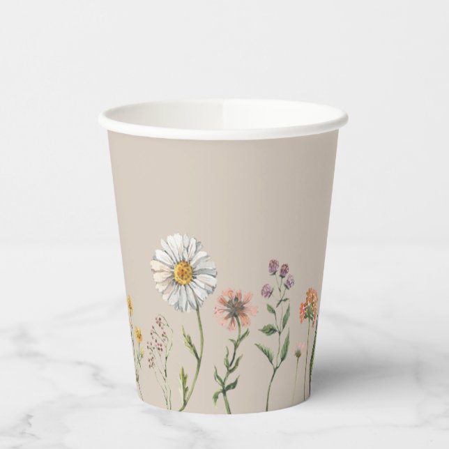 Wildblume Party Paper Cups Pappbecher (Links)