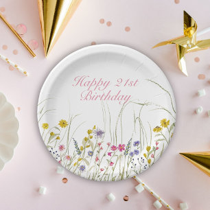 Wildblume Party Plate - 21. Geburtstag Pappteller