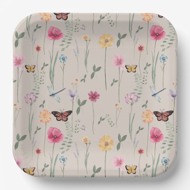 Wildblume Party Teller (Vorderseite)