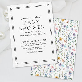 Wildblume Pastel Botanische Blumendusche Einladung