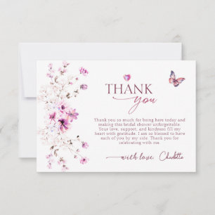 Wildblume Pastel Ruby Rose Brautparty Dankeskarte