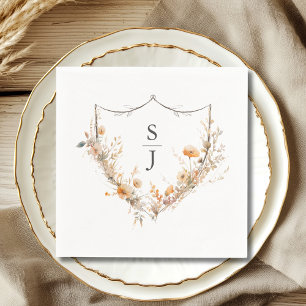 Wildblume Peach Floral Wedding Serviette