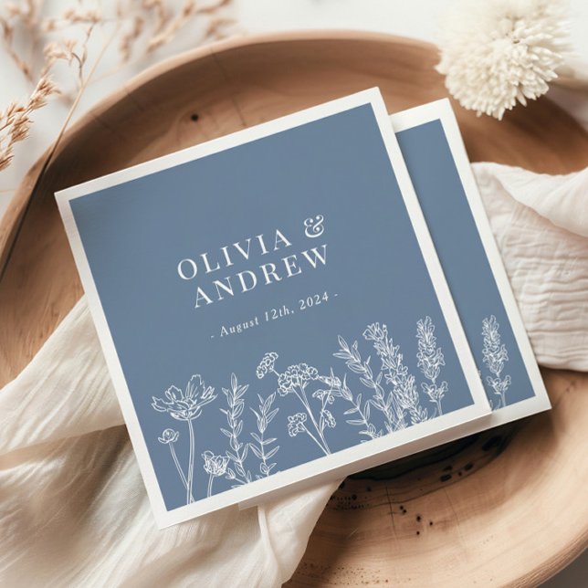 Wildblume Periwinkle Wedding Napkins Serviette (Von Creator hochgeladen)