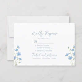 Wildblume Periwinkle Wedding RSVP Card