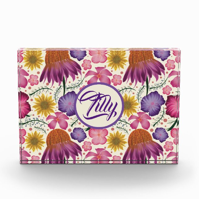 Wildblume Personalisiert Garden Fotoblock (Vorderseite)