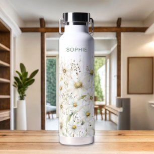 Wildblume Personalisiert Name Floral Trinkflasche