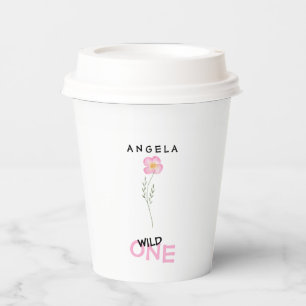 Wildblume Personalisiert Wild Eins 1. Geburtstag Pappbecher