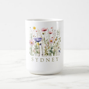 Wildblume personalisierter Name Kaffeetasse