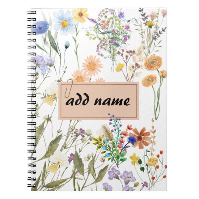 Wildblume Personalisiertes Journal, benutzerdefini Notizblock (Vorderseite)