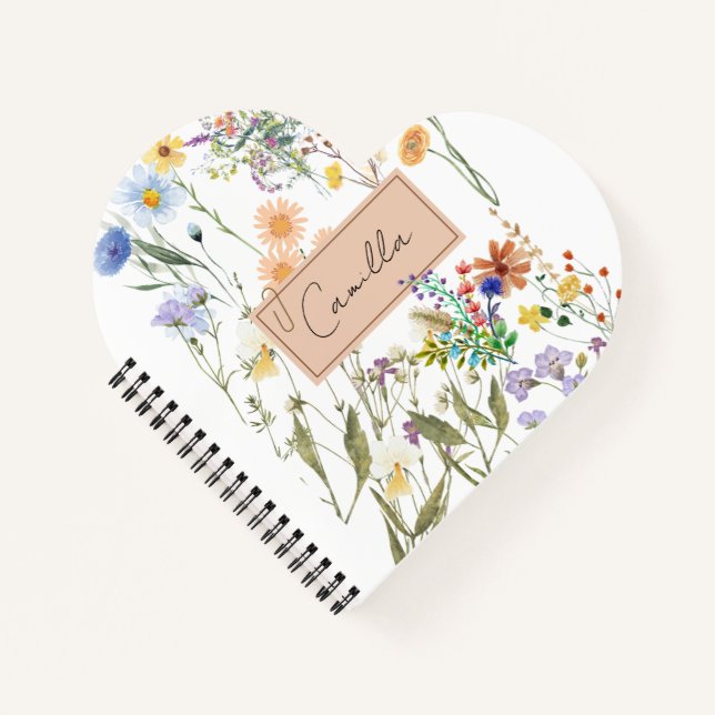 Wildblume Personalisiertes Journal, benutzerdefini Notizbuch (Vorderseite)