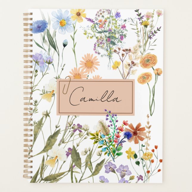 Wildblume Personalisiertes Journal, benutzerdefini Planer (Vorderseite)