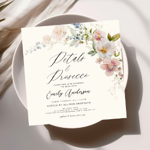 Wildblume Petals & Prosecco Brautparty Einladung