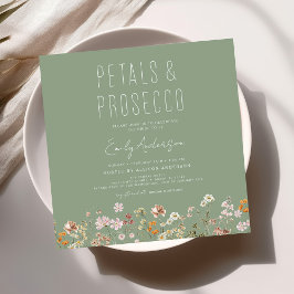 Wildblume Petals & Prosecco Brautparty Einladung