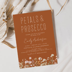 Wildblume Petals & Prosecco Brautparty Einladung