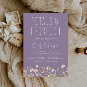 Wildblume Petals & Prosecco Brautparty Einladung