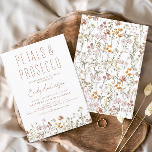 Wildblume Petals & Prosecco Brautparty Einladung