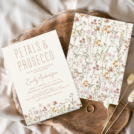 Wildblume Petals & Prosecco Brautparty Einladung