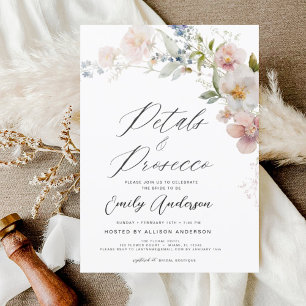 Wildblume Petals & Prosecco Brautparty Einladung