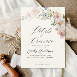 Wildblume Petals & Prosecco Brautparty Einladung