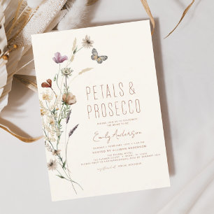 Wildblume Petals & Prosecco Brautparty Einladung