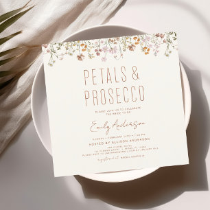 Wildblume Petals & Prosecco Brautparty Garden Einladung