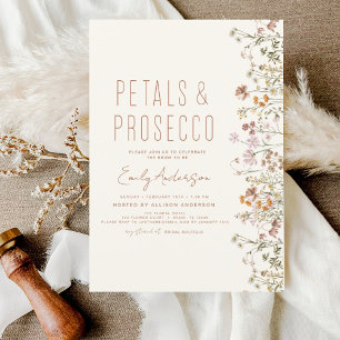 Wildblume Petals & Prosecco Brautparty Garden Einladung