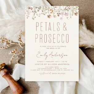 Wildblume Petals & Prosecco Brautparty Garden Einladung