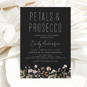 Wildblume Petals & Prosecco Einladung Flyer