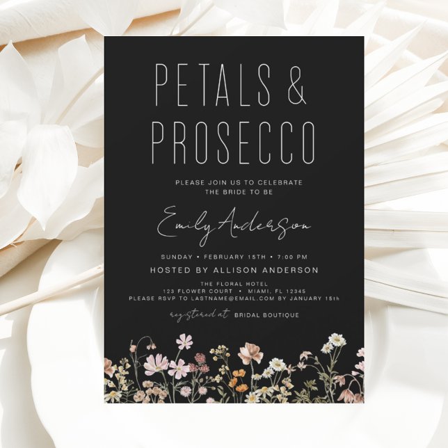 Wildblume Petals & Prosecco Einladung Flyer (Von Creator hochgeladen)