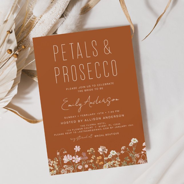 Wildblume Petals & Prosecco Einladung Flyer (Von Creator hochgeladen)