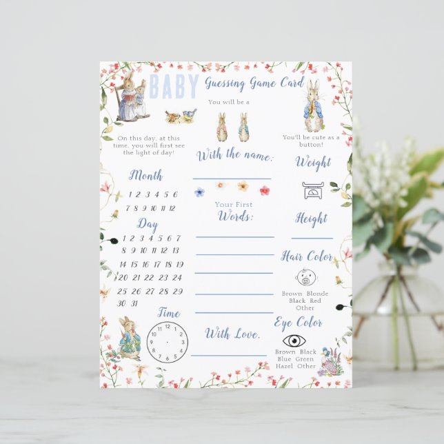 Wildblume Peter das Rabbit Baby Showspiel (Stehend Vorderseite)