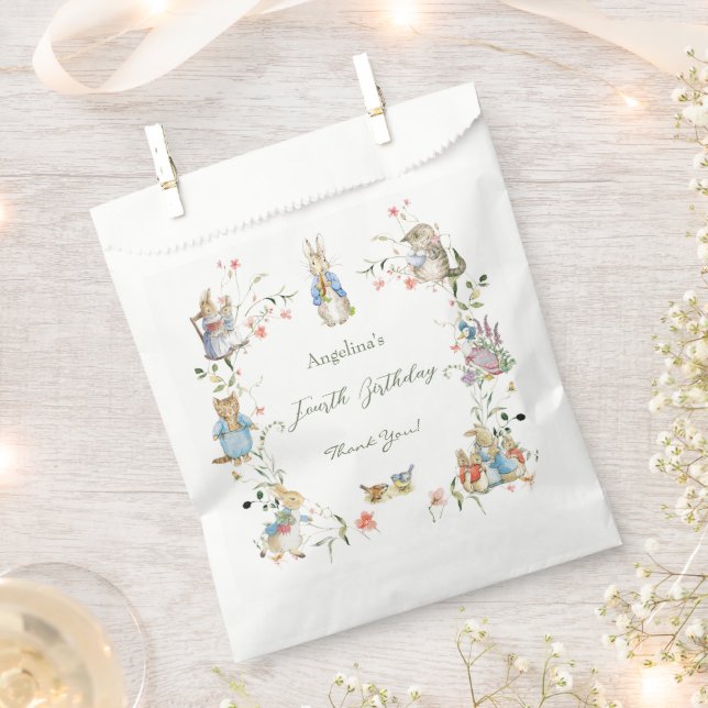 Wildblume Peter der Kaninchen Geburtstag Geschenktütchen (Ausgeschnitten)